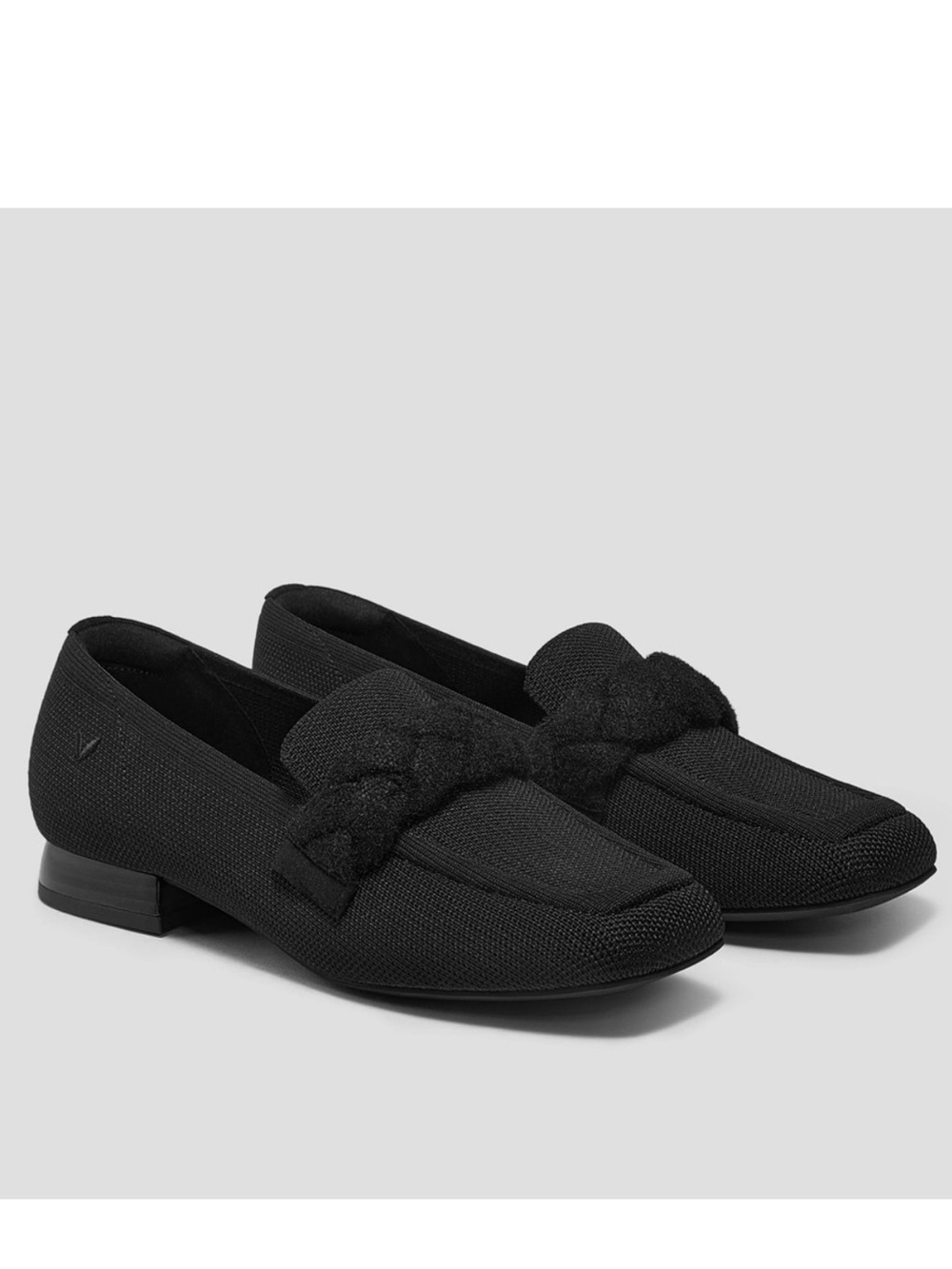 Vivaia Caitlyn Square Toe Knot Loafers in Black Sz 37 EUC